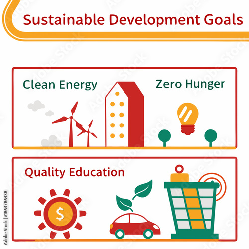 Sustainable Development Goals Flat Illustration for Global Initiatives