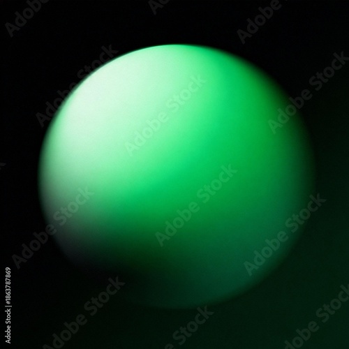 Green glowing sphere against black background