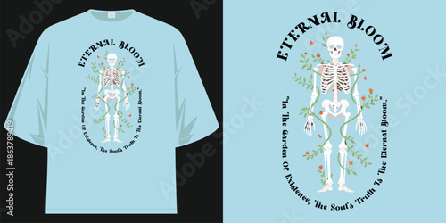 eternal bloom in the garden of existence the soul's eternal bloom graphic apparel t shirt design vector illustration artwork
