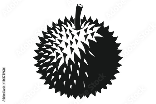 durian silhouette line art vector illustration