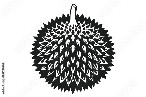 durian silhouette line art vector illustration