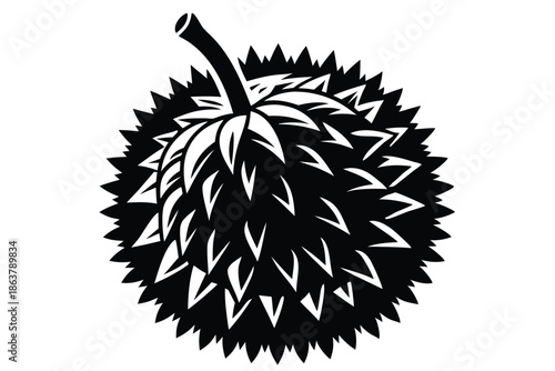 durian silhouette line art vector illustration
