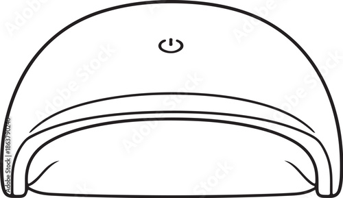 UV nail lamp for Gel Nails Manicure Hand-drawn Sketch Drawing Vector Illustration, Line Linear Symbol Engraving Coloring Book, Black and White Isolated