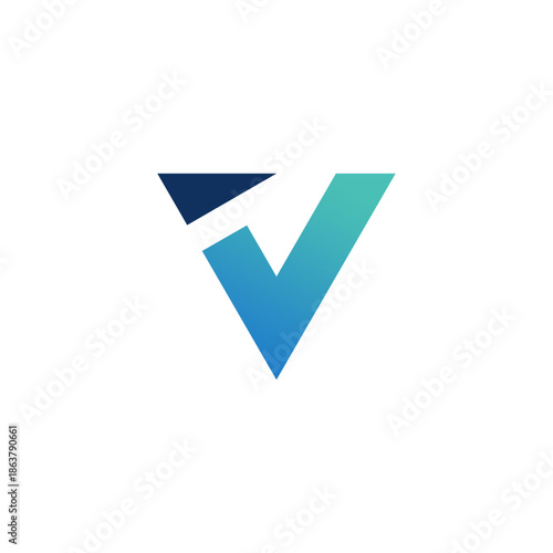 v letter modern overlapping color logo vector icon illustration, letter V growth logo design wordmark. Abstract arrow shapes logo design in letter v arrow vector illustration. Symbol, icon, creative.