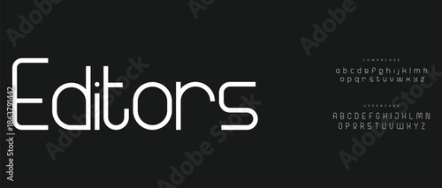 Minimal light  condensed stencils font for poster and head line