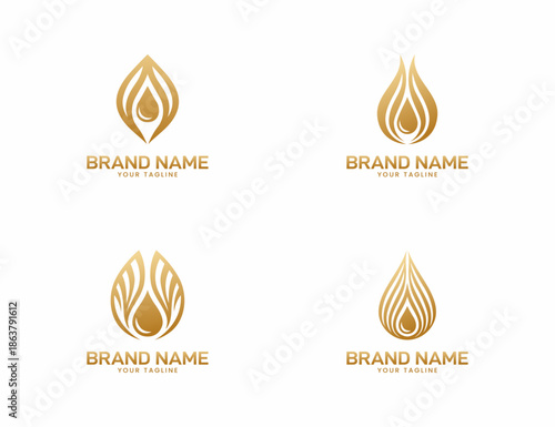 luxury design palm oil logo or icon