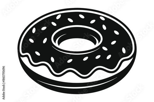 donut silhouette line art vector illustration