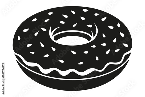 donut silhouette line art vector illustration