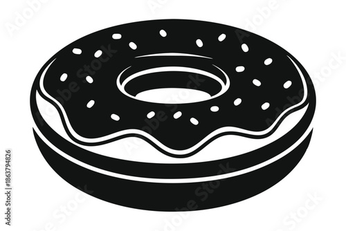 donut silhouette line art vector illustration
