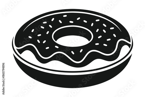 donut silhouette line art vector illustration