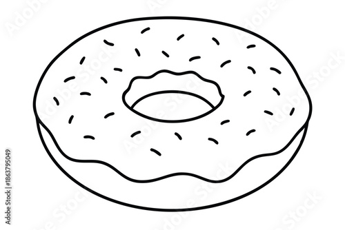 donut silhouette line art vector illustration