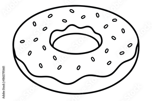 donut silhouette line art vector illustration