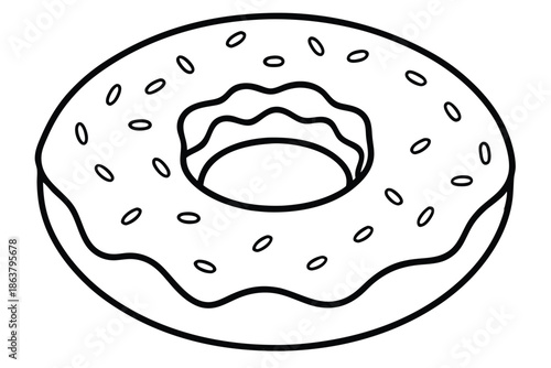 donut silhouette line art vector illustration