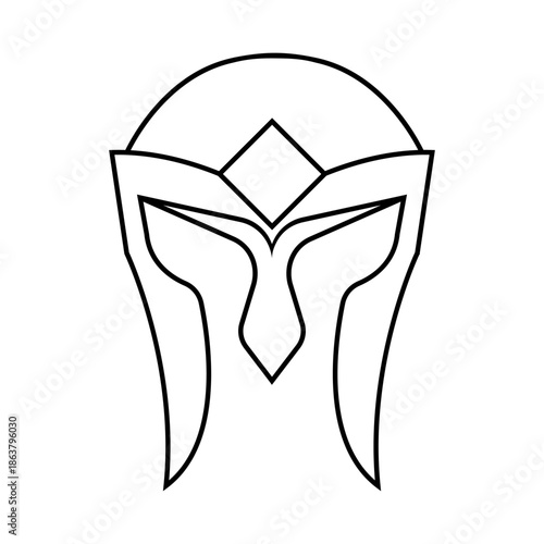 Helmet icon vector. Knight's helmet Illustration sign. Medieval helmet symbol. Armor logo.