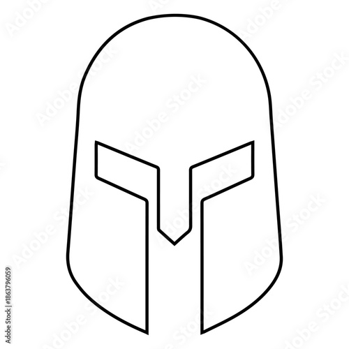 Helmet icon vector. Knight's helmet Illustration sign. Medieval helmet symbol. Armor logo.