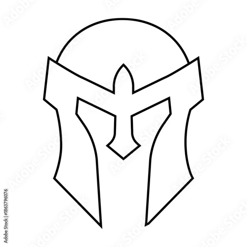 Helmet icon vector. Knight's helmet Illustration sign. Medieval helmet symbol. Armor logo.