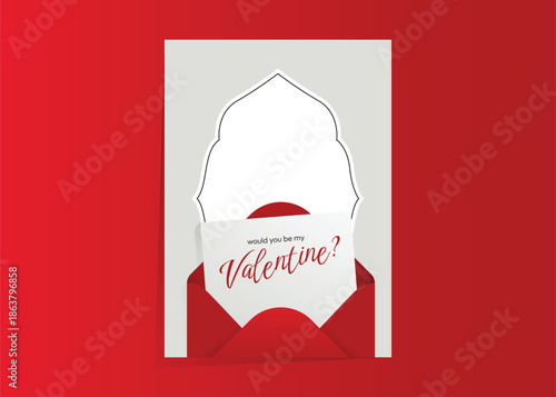 Minimal Valentine’s Day illustration featuring a classic envelope and heartfelt message.