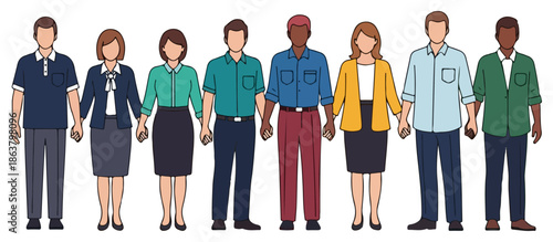 Diverse Group of Business Professionals Standing Together.