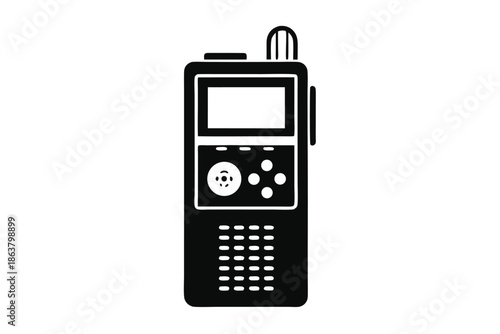 digital voice recorder silhouette line art vector illustration