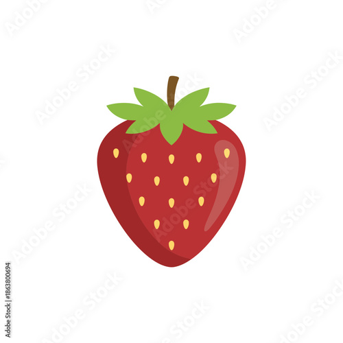 Flat Design Strawberry Fruit Icon