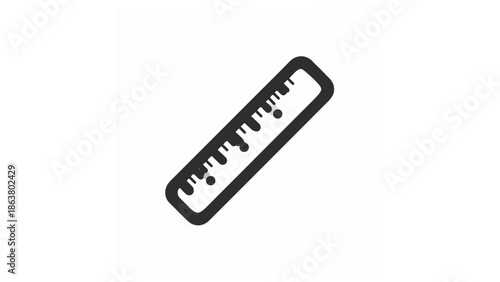 A simple black and white drawing of a ruler with markings on it for measuring length and distance precisely