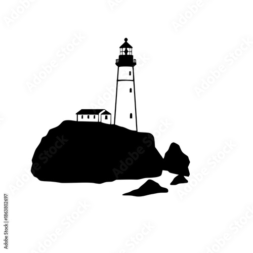 lighthouse silhouette vector