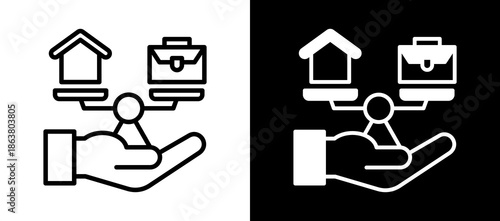 Work Life whiteblack icon