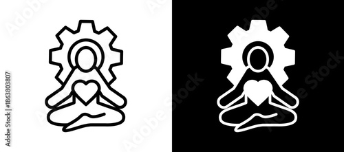 Stress Management whiteblack icon