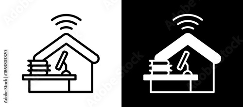 Remote Work whiteblack icon