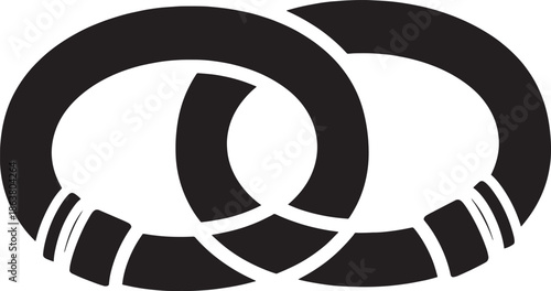 Black and White Interlocking Rings Symbol Graphic Design
