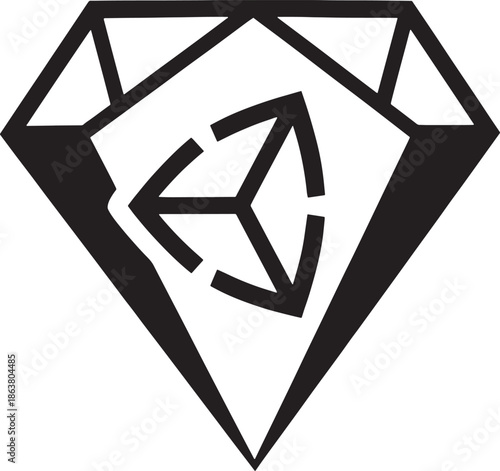 bstract Diamond Shape with Star Icon Design Element