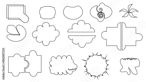 Various shapes isolated on white background