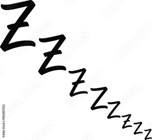 Sleep Zzz Symbol Handwritten Text Icon for Rest and Snoring Concept Vector
