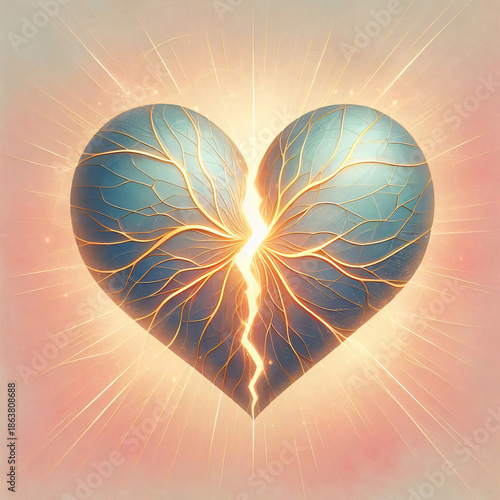 Glowing Cracked Heart