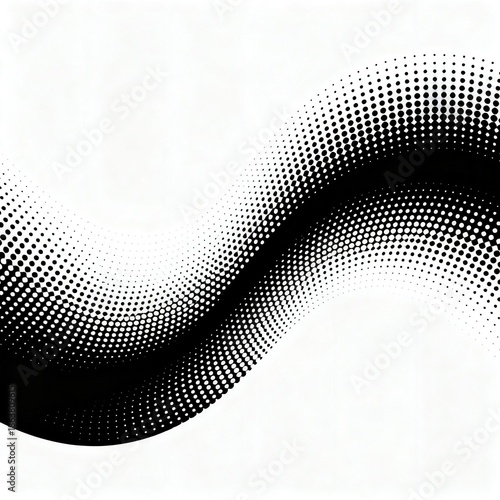 Black and white dotted wave pattern