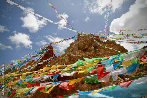 Фотография Prayer flags in Tibet, Western China