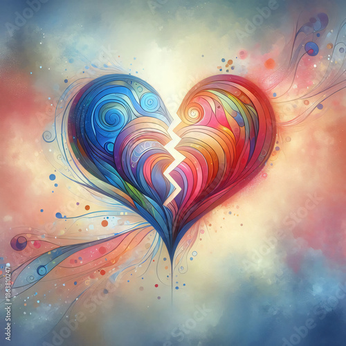 Broken Cross Heart Painting