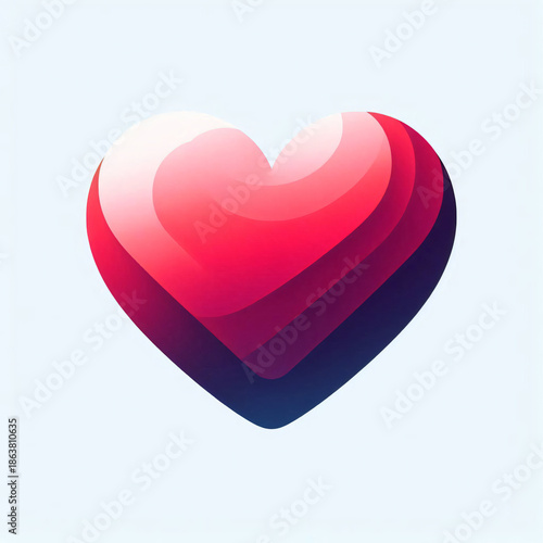 Heart-shaped pink and red object