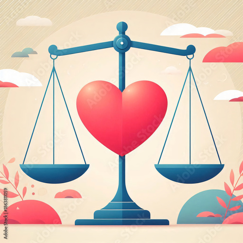 Heart and Scale on Table