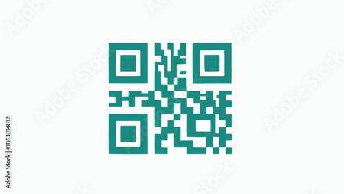 Teal QR code on white background for scanning