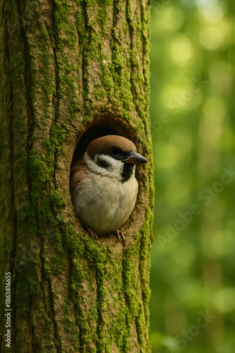 woodpecker on tree