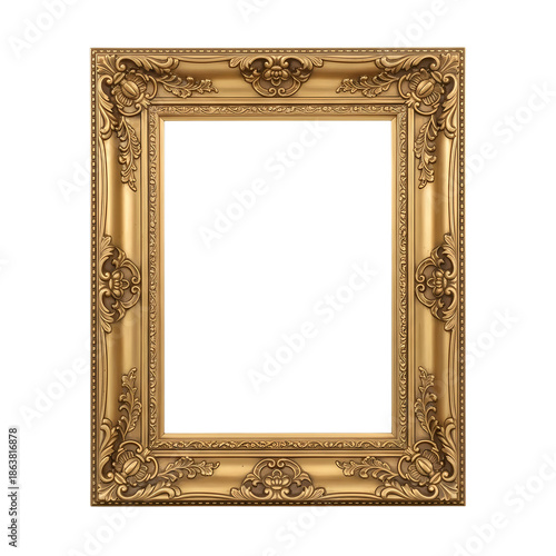 Wallpaper Mural Classic Rectangular Gold Filigree Frame, Isolated Subject Cut-out Torontodigital.ca
