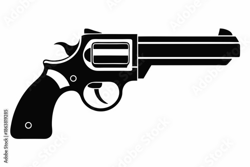 gun silhouette line art vector illustration