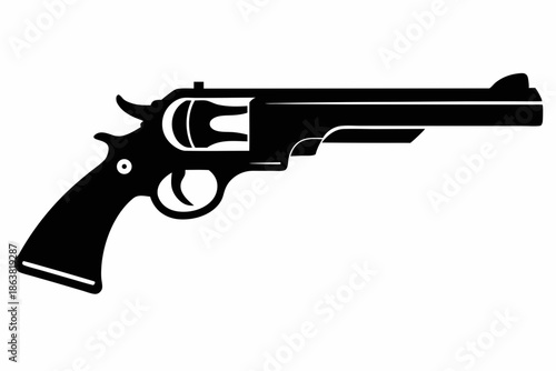 gun silhouette line art vector illustration