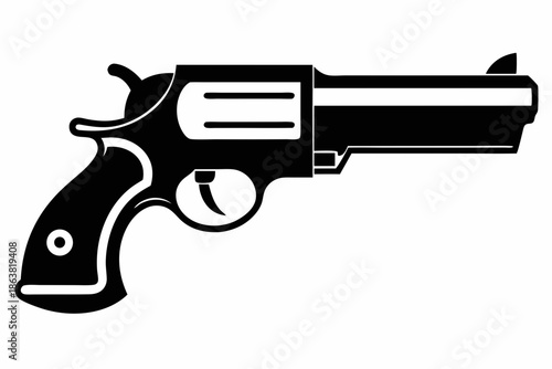 gun silhouette line art vector illustration