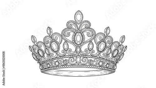 Ornate Crown with Jewels and Details.