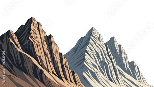 Mountain Peaks with Dramatic Shadows and Light.