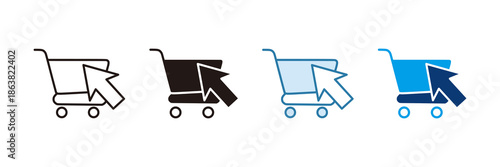Online Shopping Icon Set Multiple Style Collection