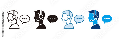 Customer Support Icon Set Multiple Style Collection