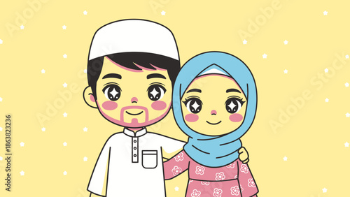 happy muslim couple